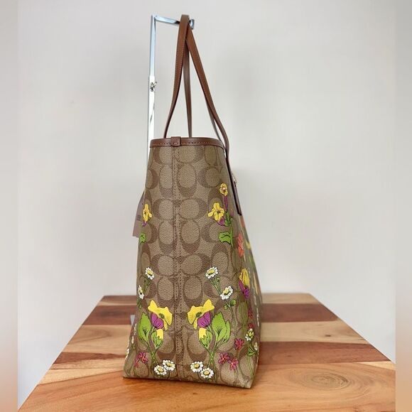 NWT Coach City Tote Bag and Double zip wallet With Floral Print - Picture 3 of 16